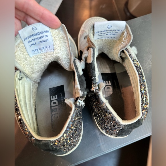 Golden Goose Slides Black Glitter Neon Orange Star IT 36 US 6 - Picture 5 of 6